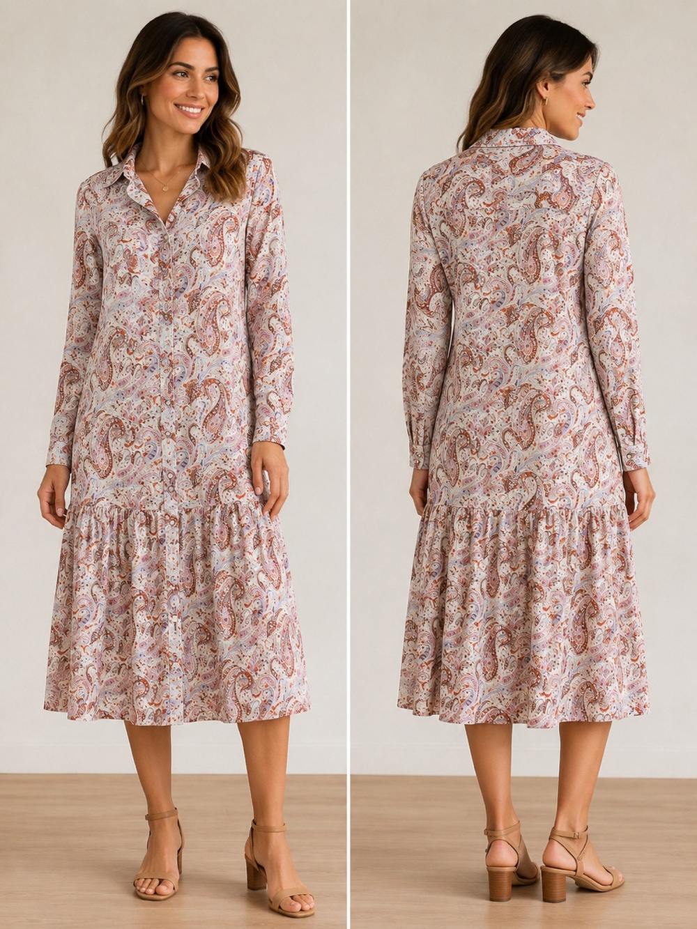 Dex Paisley button up dress.